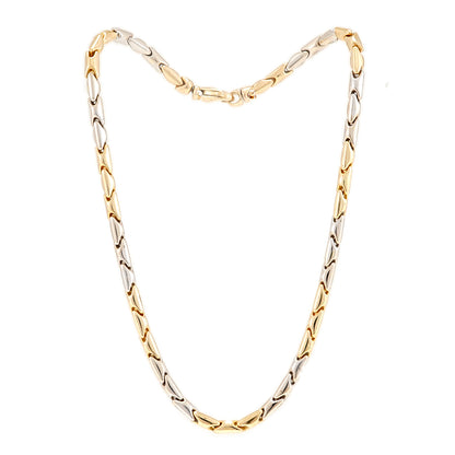 Bicolor necklace semi-solid yellow gold white gold 585 14K women's jewelry gold necklace