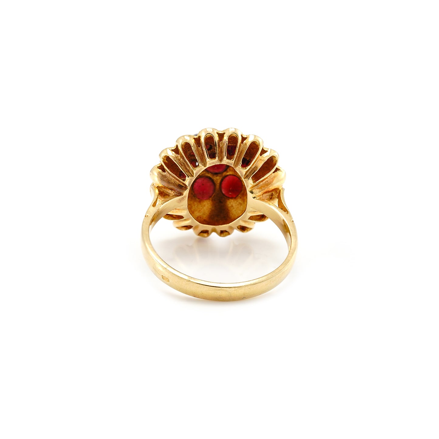 Ring vintage garnet yellow gold 750 18K RW56 women's jewelry gold ring garnet jewelry