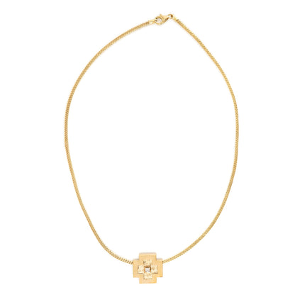 Collier Kette Anhänger Kreuz Zirkonia Gelbgold 45cm Damenschmuck Geschenk Goldschmuck