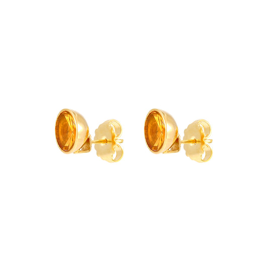 Stud earrings gold topaz yellow gold 18K 750 gold earrings gold earrings gemstone jewelry