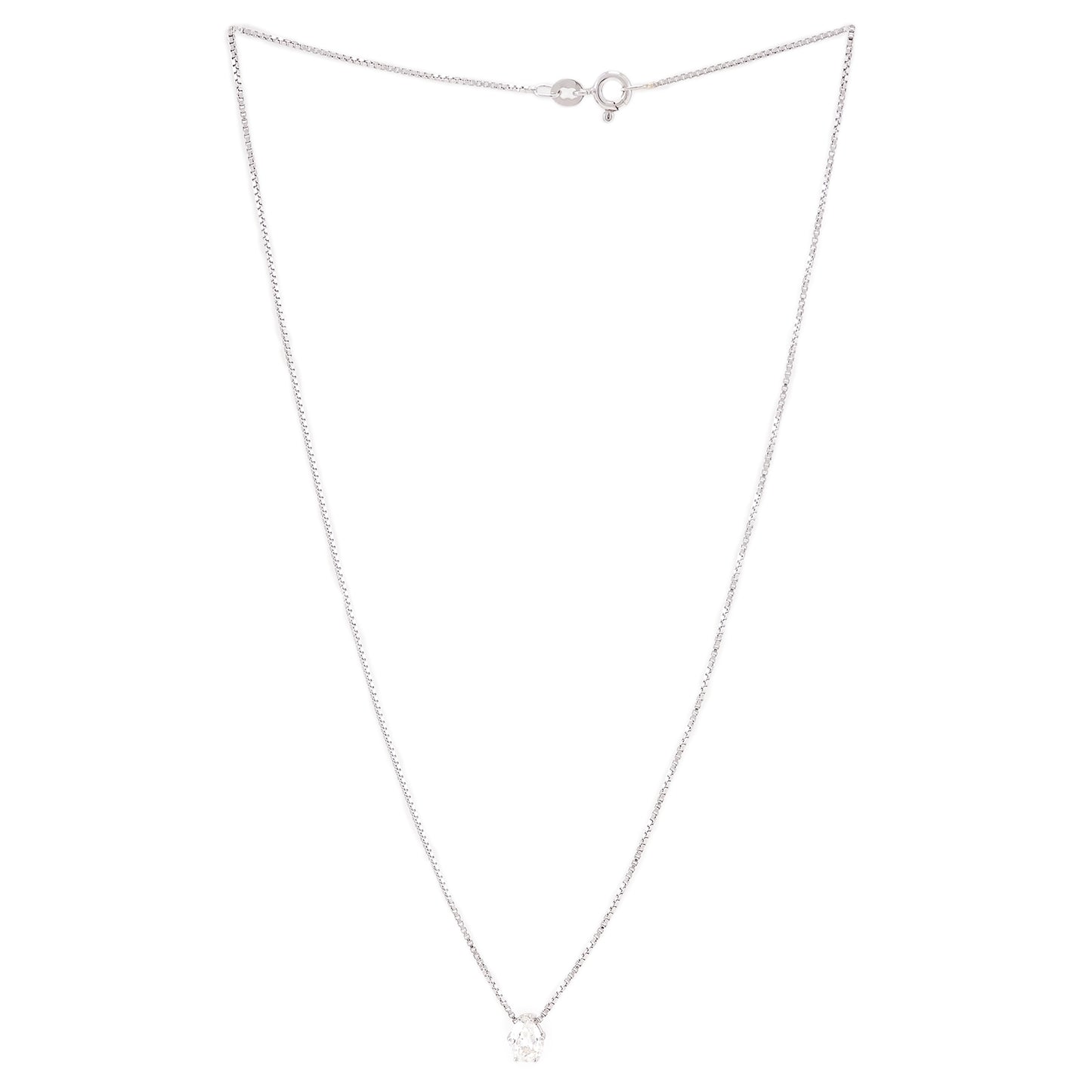 Pendant drop diamond 0.60ct white gold 585 Venetian chain 38cm women's jewelry