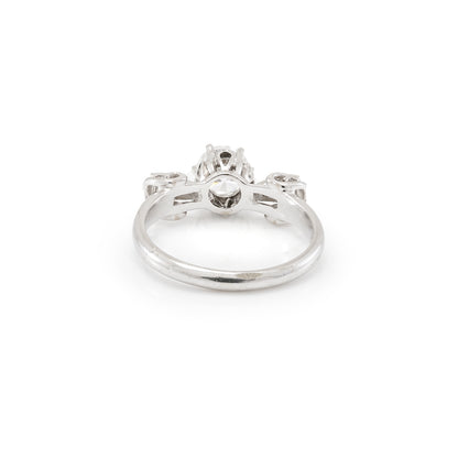 Art Deco Verlobungsring 18K Weißgoldring mit Diamant Solitärring engagement ring