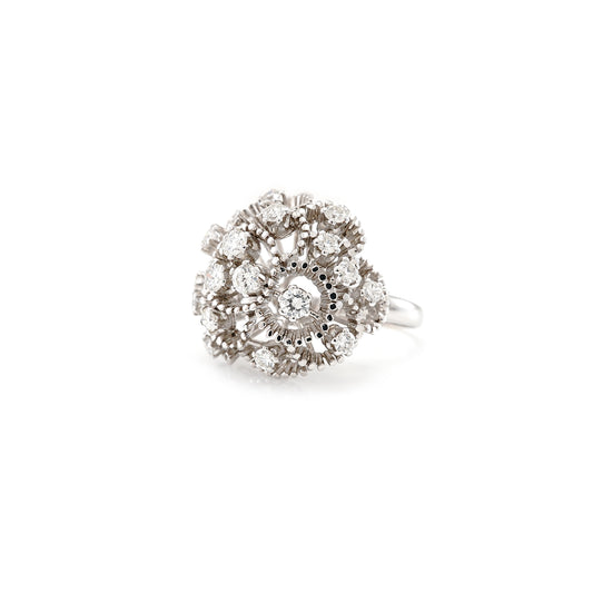 Exclusive diamond ring 750 white gold statement diamond brilliant women's jewelry