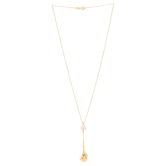 Jewelry necklace chain pendant zirconia 585 14K yellow gold Y-chain chain pendant