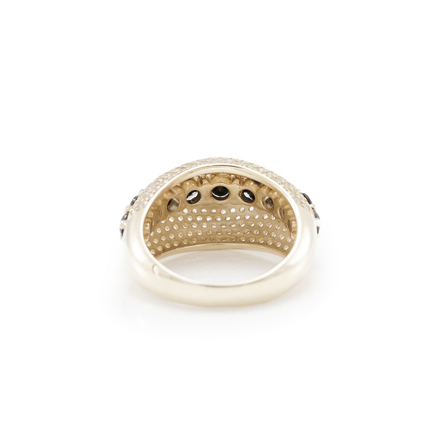 Women's ring yellow gold ring paving stone ring dark light zirconia 585 gold 14K