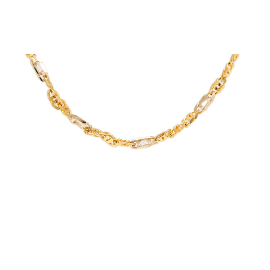 Gold chain peacock eye bicolor 18K women's jewelry men's jewelry pendant chain 750 gold