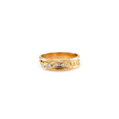 Trauring Diamantring Gelbgold 18K Ehering Damenring Goldring wedding ring
