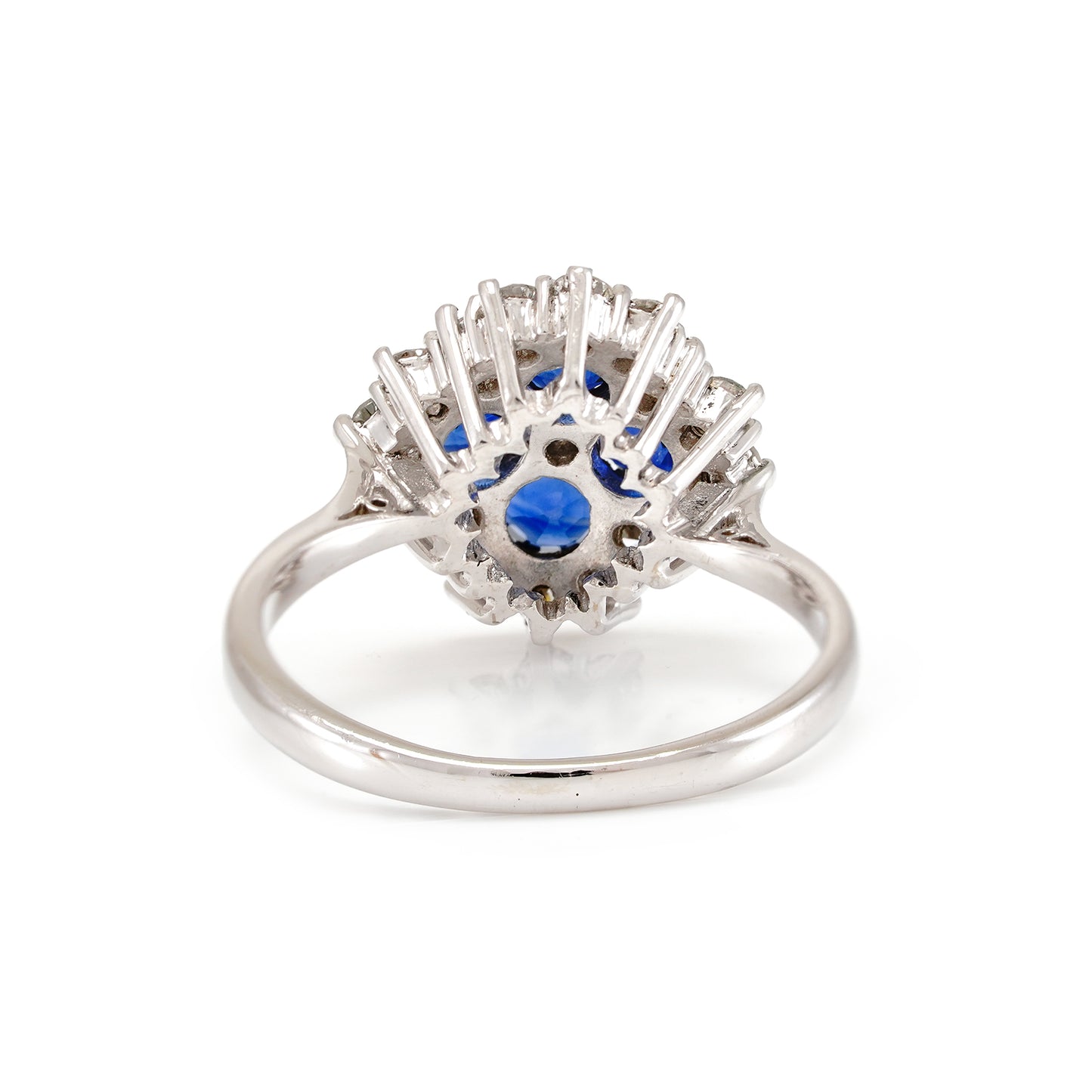 Vintage diamond ring sapphire white gold 750 gold 18K women's jewelry sapphire ring gemstone ring