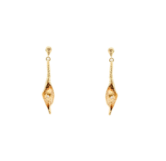 Stud earrings yellow gold earrings diamond brilliant 585 14K women's jewelry earrings