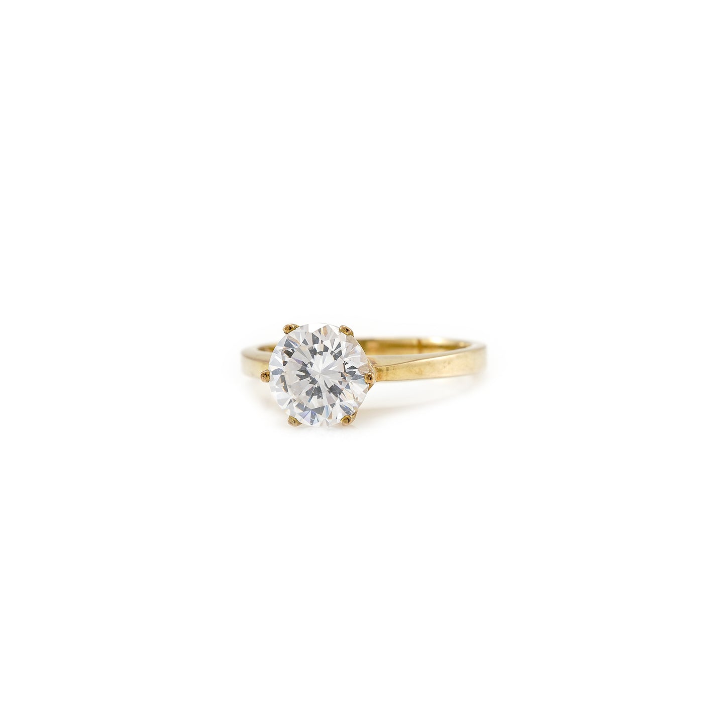 Engagement ring zirconia yellow gold 8K women's jewelry wedding ring gold ring engagement ring