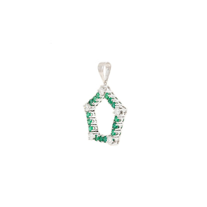 Diamond pendant star emerald brilliant white gold 750 18K women's jewelry gold pendant