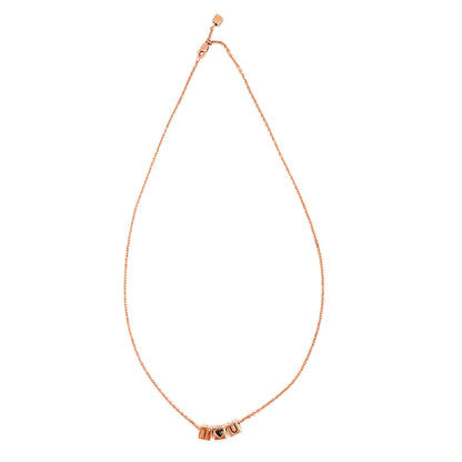 Goldkette Anhänger ILoveU Emaille Würfel Rosegold 18K Damenschmuck Goldcollier chain