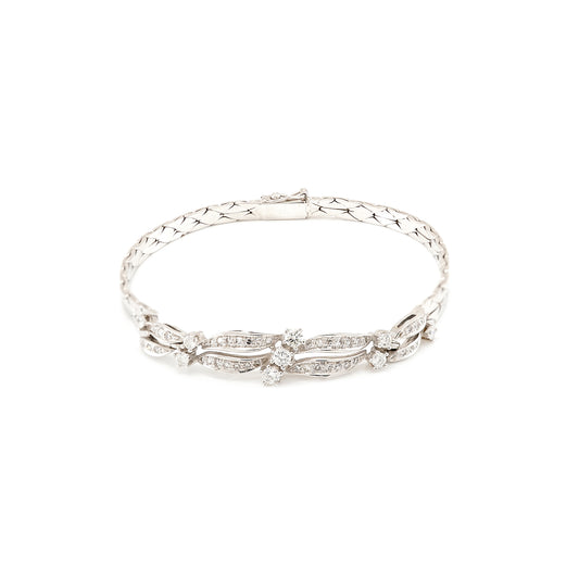 Elegant bracelet diamond brilliant white gold 750 gold 18K 18cm women's jewelry bracelet