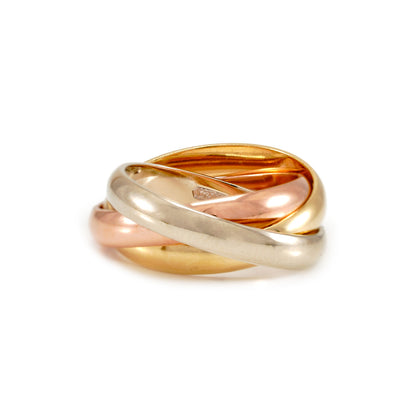 Tricolor Ring Gelbgold Weißgold Rosegold 14K Damenschmuck Goldring Damenring