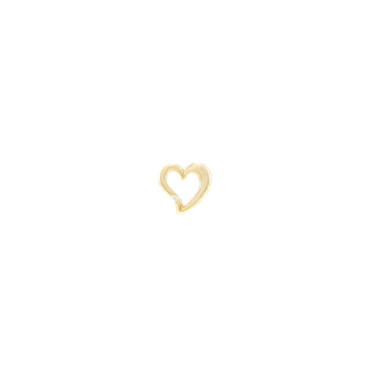 Heart pendant zirconia yellow gold 8K women's jewelry gold pendant heart pendant love love