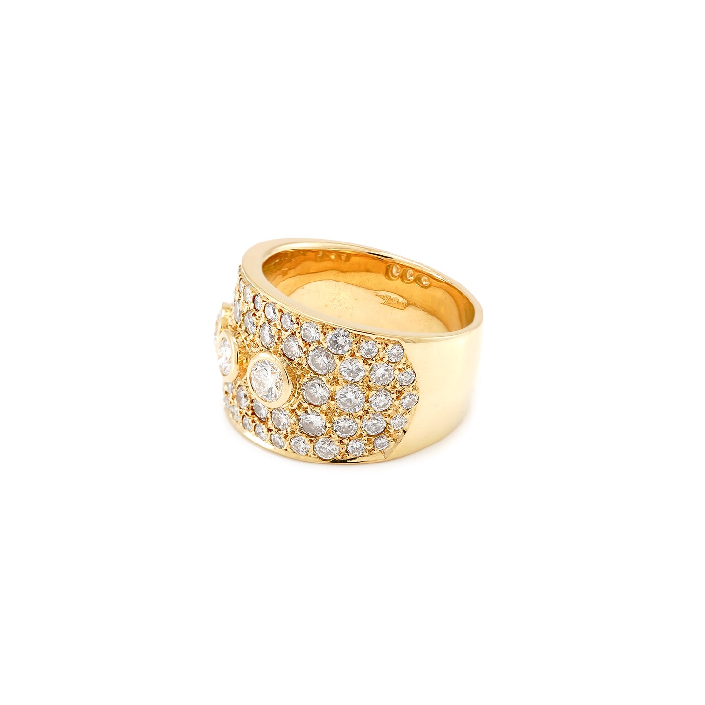 Cocktail ring gold ring with diamonds brilliant ring 3.86 carat yellow gold 750 18K gold