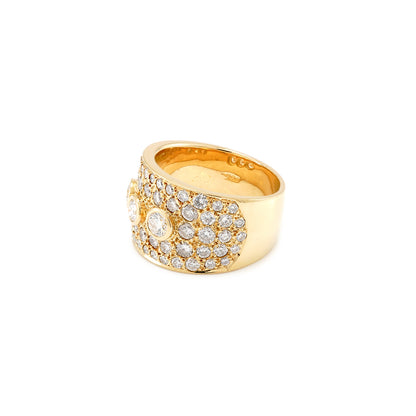 Cocktailring Goldring mit Diamanten Brillantring 3,86Karat Gelbgold 750 18K Gold