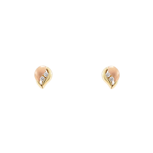 Ohrstecker Gelbgold Rosegold Zirkonia 585 14K Damenschmuck Goldohrringe Stecker