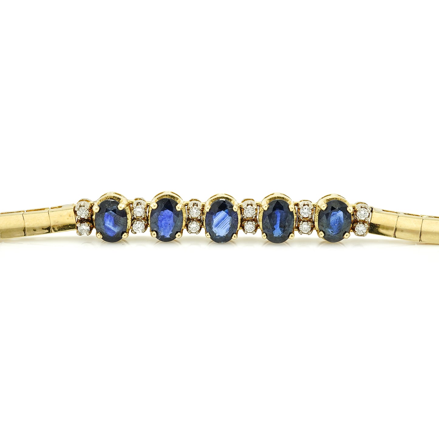 Armband Diamant Saphir Brillant Gelbgold 750 18K 19cm Damenschmuck Goldarmband