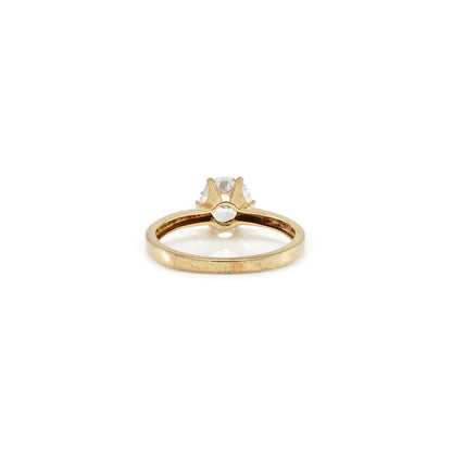 Engagement ring zirconia yellow gold 8K women's jewelry wedding ring gold ring engagement ring