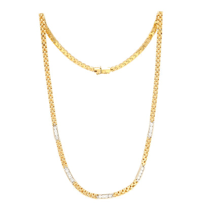 Diamantcollier in Bicolor Gelbgold Weißgold 750 18K Goldkette diamond necklace