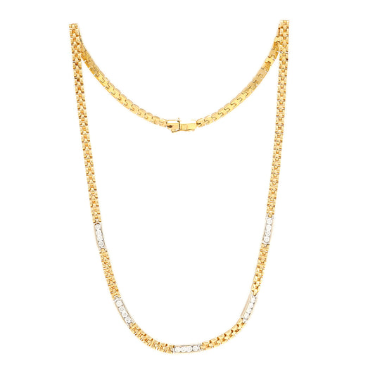 Diamond necklace in bicolor yellow gold white gold 750 18K gold chain diamond necklace