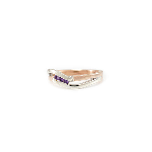 Damenring Amethyst Rosegold Weißgold 9K Damenschmuck Edelsteinring Goldring