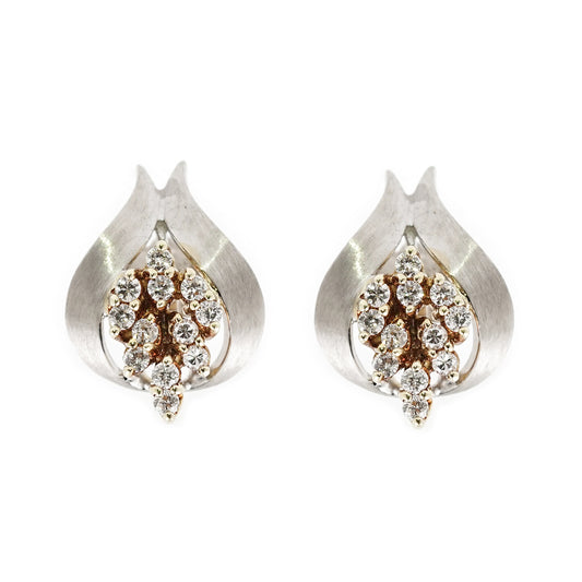 Earrings stud earrings 585 white gold yellow gold bicolor diamond brilliant women's jewelry