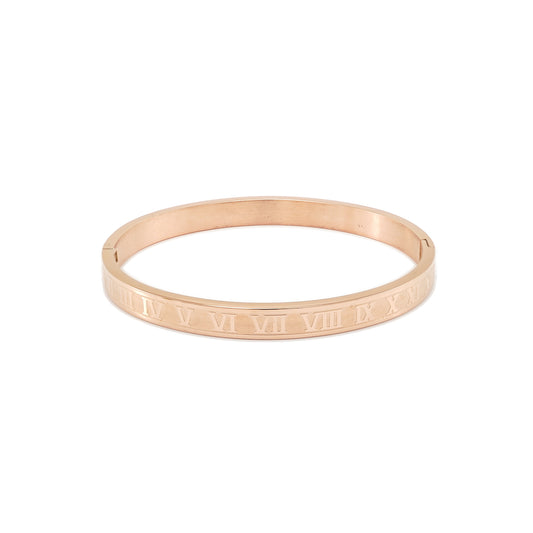 Bangle Roman numbers rose gold plated stainless steel women's jewelry bracelet bangle