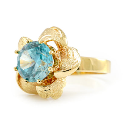 Blauer Edelsteinring Blautopas 585 Gold Damenschmuck Goldring gemstone ring