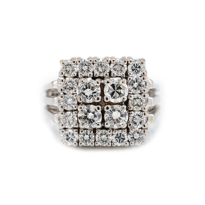 schöner Vintage Diamant Ring Weißgold 14K Damenschmuck Herrenschmuck Goldring