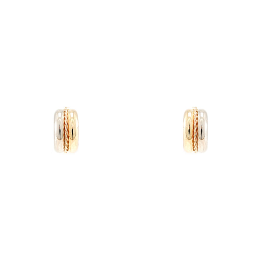 Stud earrings yellow gold white gold 585 14K hoop earrings women's jewelry earrings bicolor