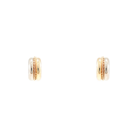 Ohrstecker Gelbgold Weißgold 585 14K Creolen Damenschmuck Ohrringe Bicolor