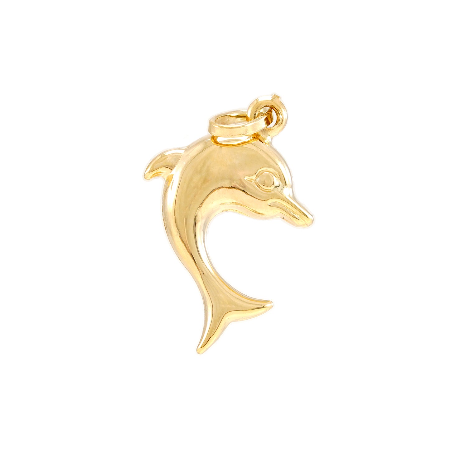 Dolphin pendant 3D yellow gold 14K 585 gold chain pendant women's jewelry pendant