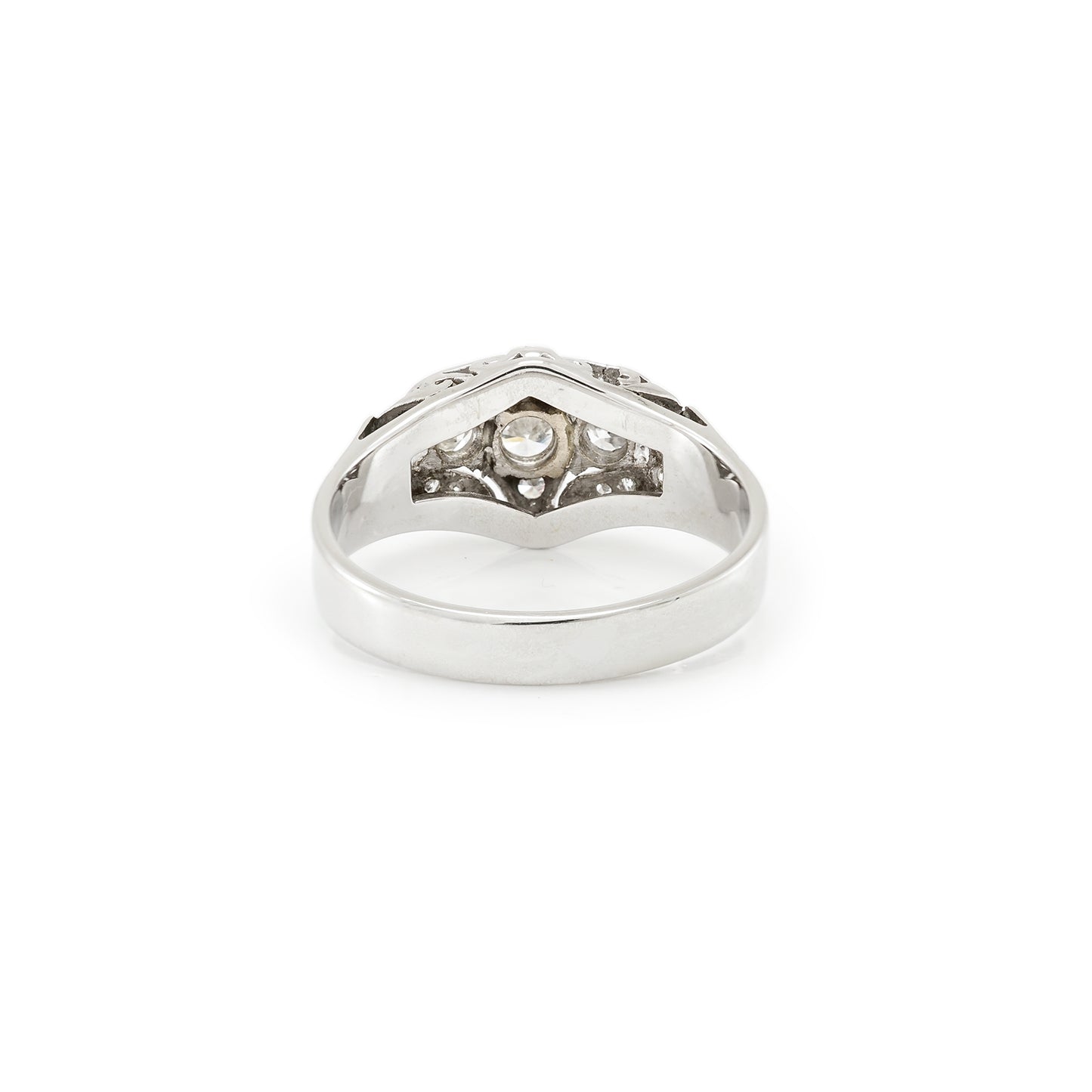 Art Deco Diamantring Weissgold 18K Diamanten 1,1ct Brillantt Verlobungsring
