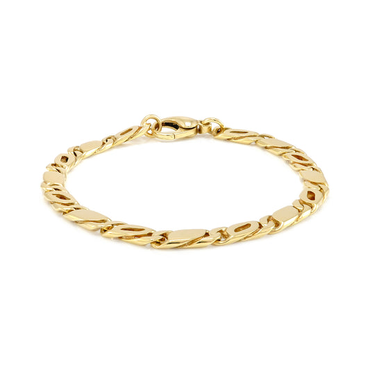 Massives Armband Goldarmband Pfauenauge 585 Gold Herrenschmuck Gliederarmband