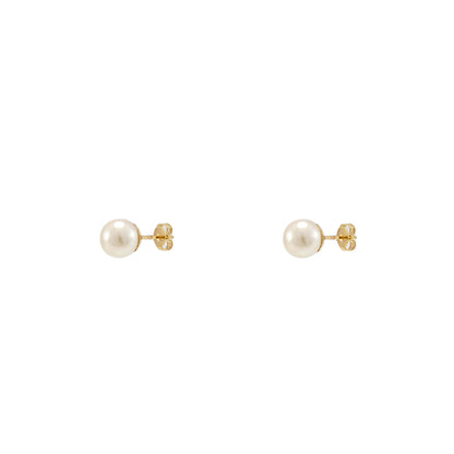 Ohrstecker mit Perle in Gelbgold 585 14K Damenschmuck Perlenohrring pearl earrings