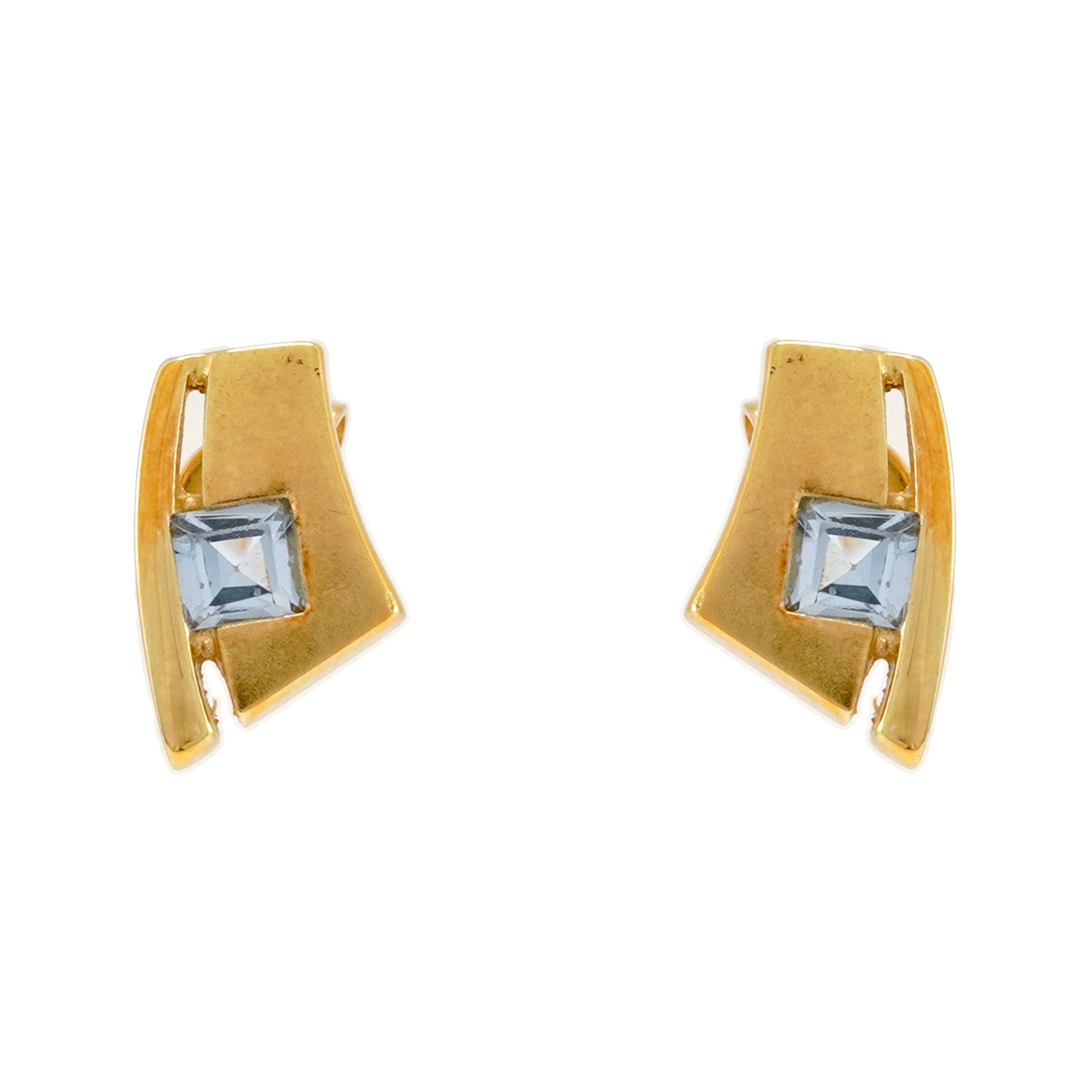 Stud earrings blue topaz yellow gold 333 gold earrings gold earrings precious stone jewelry