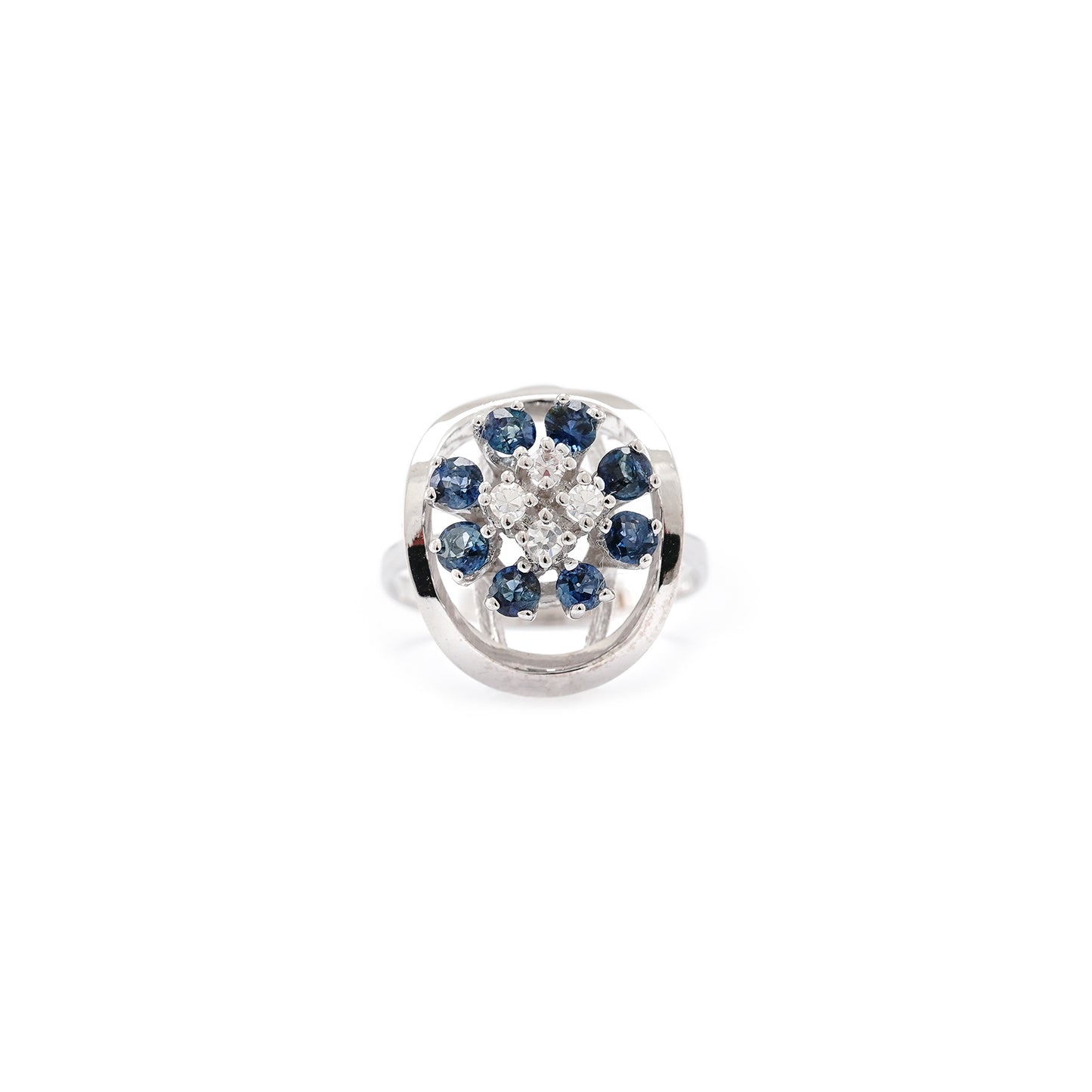 Diamond ring white gold diamond brilliant sapphire 585 14K gemstone ring women's jewelry