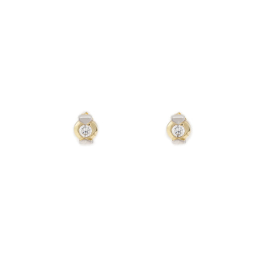Stud earrings women's jewelry zirconia earrings yellow gold white gold 585 14K earrings