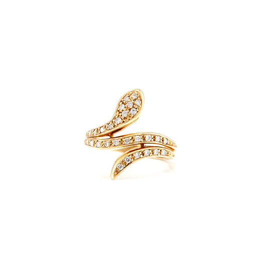 Snake ring diamond yellow gold 14K 585 women's jewelry gold ring diamond snake ring