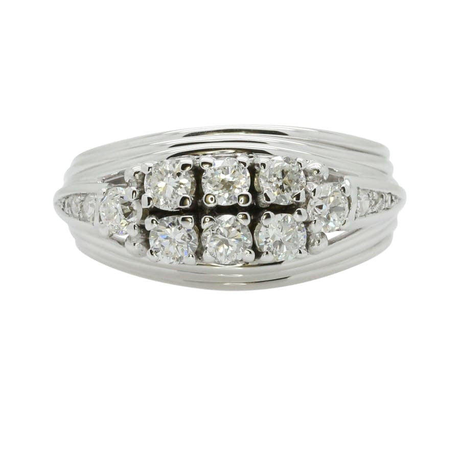 Cocktail vintage diamond ring white gold 18K women's jewelry gold ring women's ring