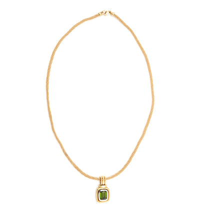 Pendant clip tourmaline yellow gold white gold 585 14K women's jewelry chain pendant