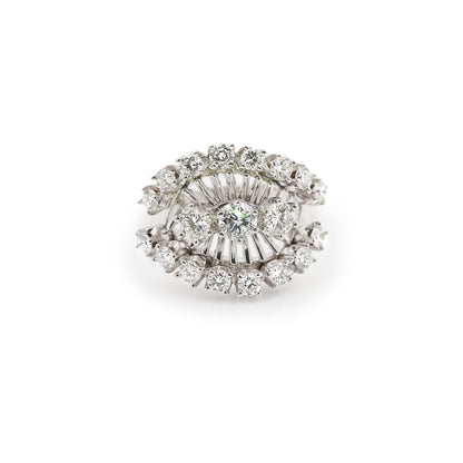 Ring Weißgold Diamant Brillant 1,11ct 585 14K RW56 Massiv Damenschmuck Goldring