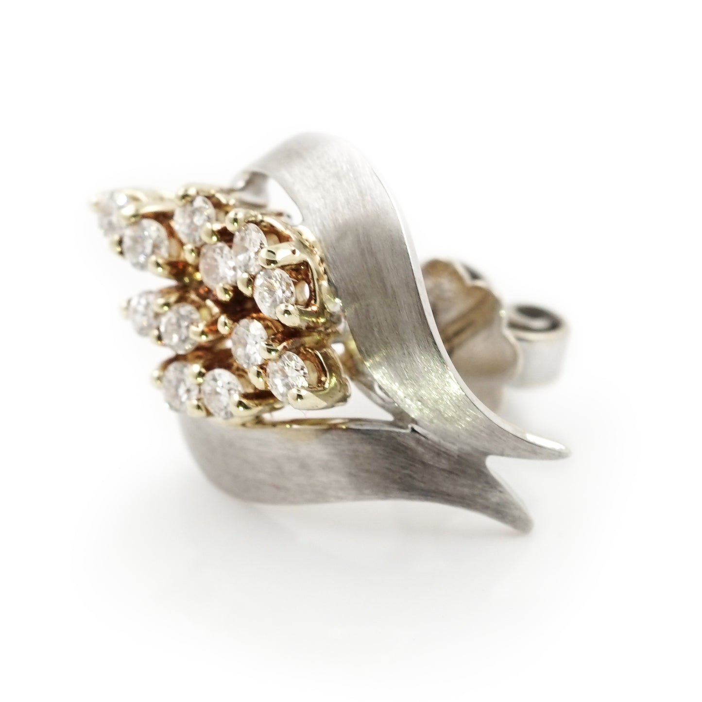 Earrings stud earrings 585 white gold yellow gold bicolor diamond brilliant women's jewelry