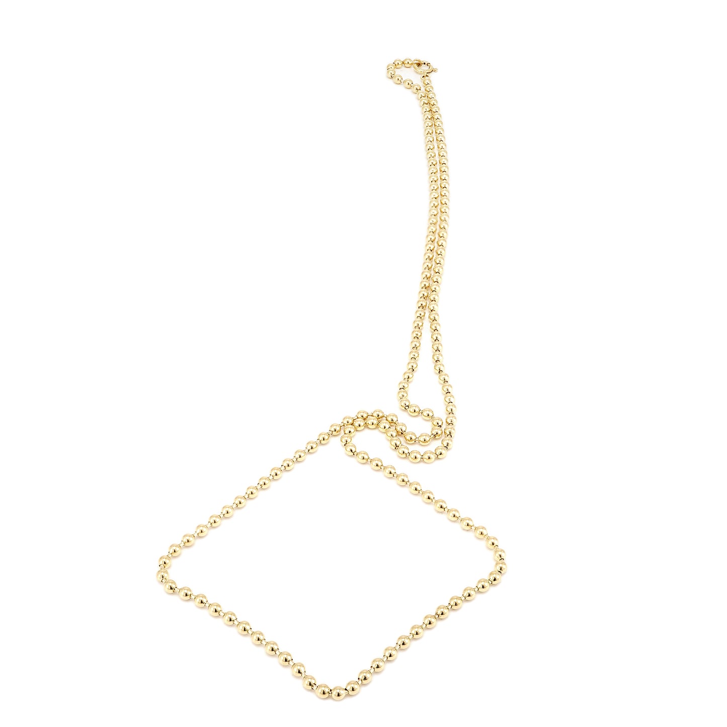 Ball chain yellow gold 585 14K 91cm extra long gold jewelry necklace ball necklace