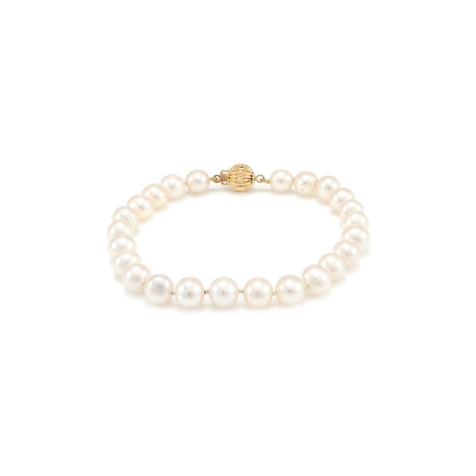 Pearl bracelet gold clasp yellow gold 14K women's jewelry bracelet pearl bracelet