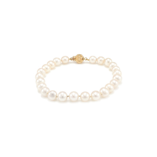 Perlenarmband Goldschließe Gelbgold 14K Damenschmuck Armschmuck pearl bracelet