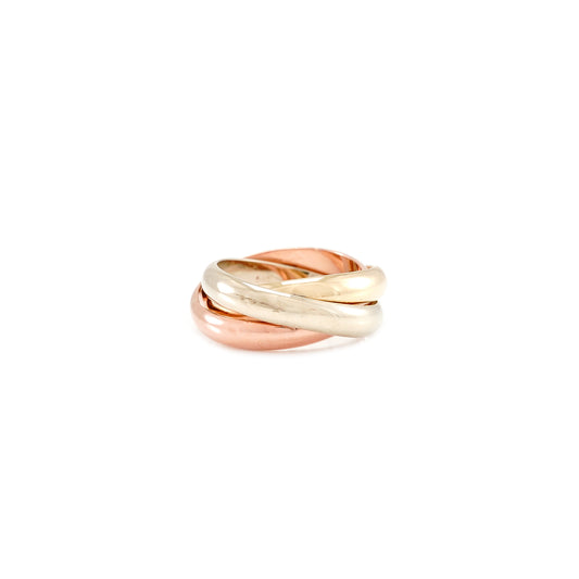 Tricolor Ring 3-teilig Rosegold Gelbgold Weißgold 14K Damenschmuck Goldring