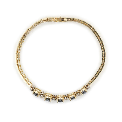 Bracelet diamond sapphire brilliant yellow gold 750 18K 19cm women's jewelry gold bracelet